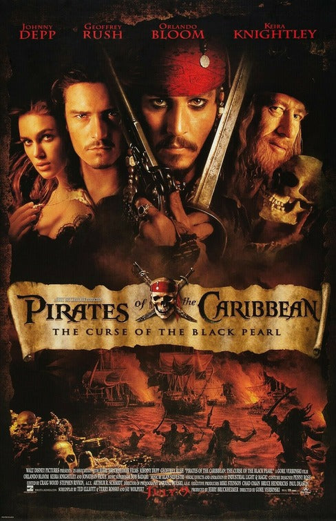 the movie poster: Pirates of the Caribbean: The Curse of the Black Pearl (2003) ver3