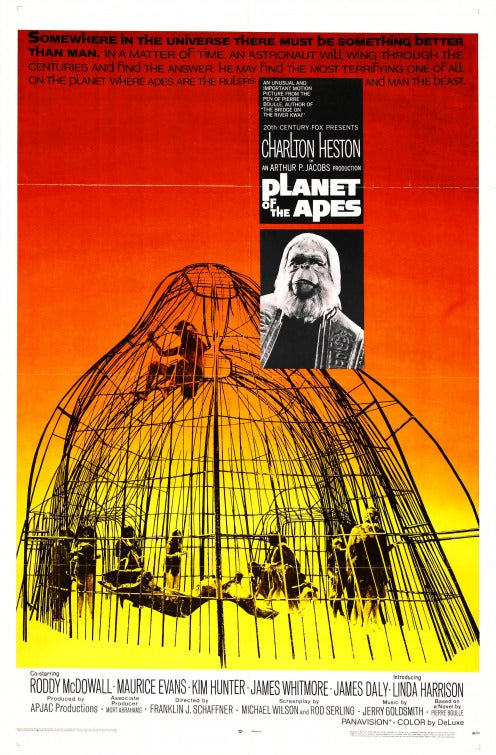 the movie poster: Planet of the Apes (1968)