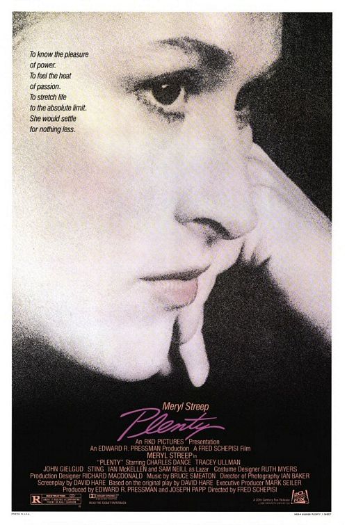 the movie poster: Plenty (1985)
