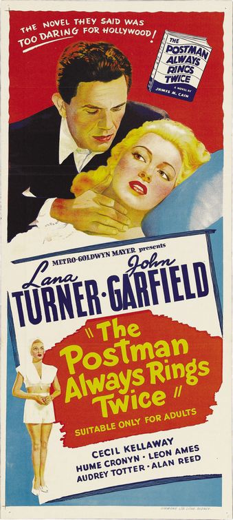 the movie poster: The Postman Always Rings Twice (1946)