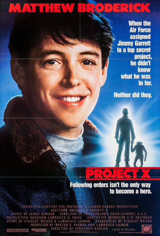 the movie poster: Project X (1987)