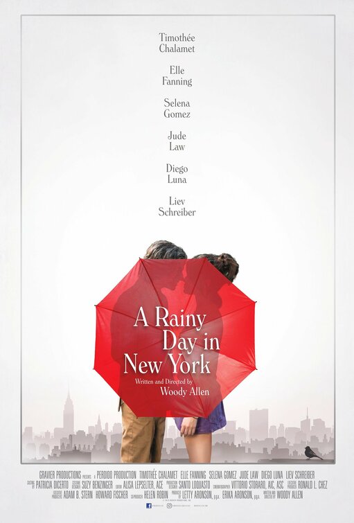 1000 piece jigsaw puzzle for the movie poster: A Rainy Day in New York (2019)