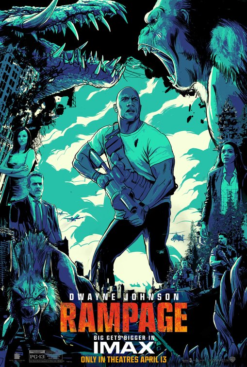 1000 piece jigsaw puzzle for the movie poster: Rampage (2018) ver8