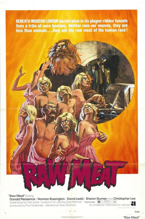 the movie poster: Raw Meat (1972)