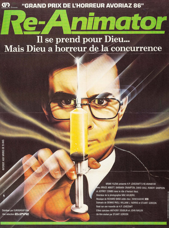 the movie poster: Re-animator (1985) ver2