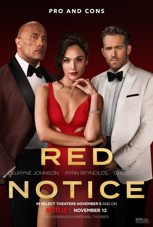 1000 piece jigsaw puzzle for the movie poster: Red Notice (2021)