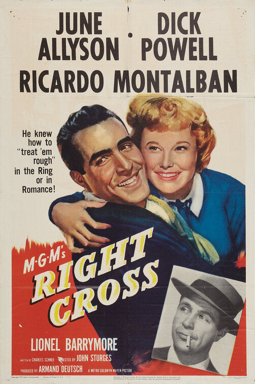 1000 piece jigsaw puzzle for the movie poster: Right Cross (1950)