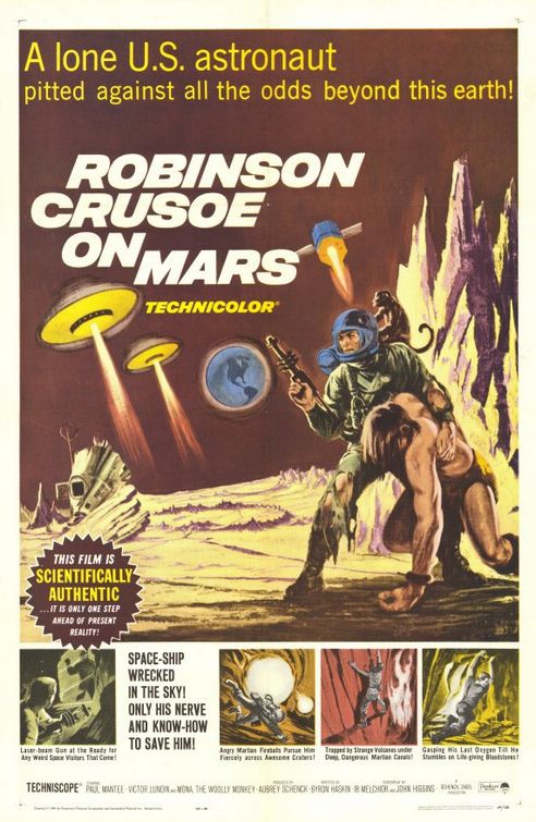 the movie poster: Robinson Crusoe on Mars (1964)