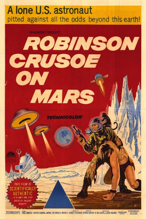 the movie poster: Robinson Crusoe on Mars (1964) ver2