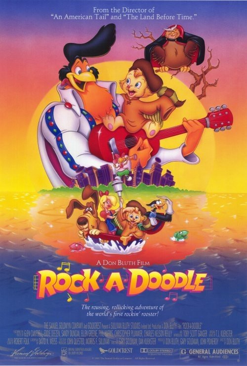 1000 piece jigsaw puzzle for the movie poster: Rock-A-Doodle (1992)