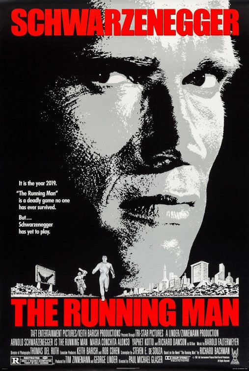 the movie poster: The Running Man (1987)