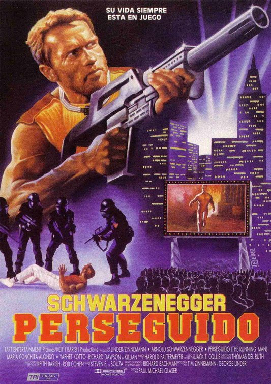 the movie poster: The Running Man (1987) ver2