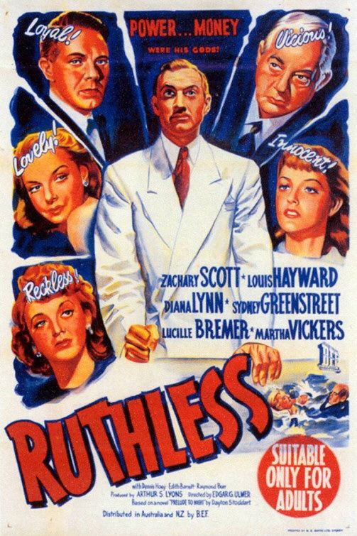 the movie poster: Ruthless (1948)