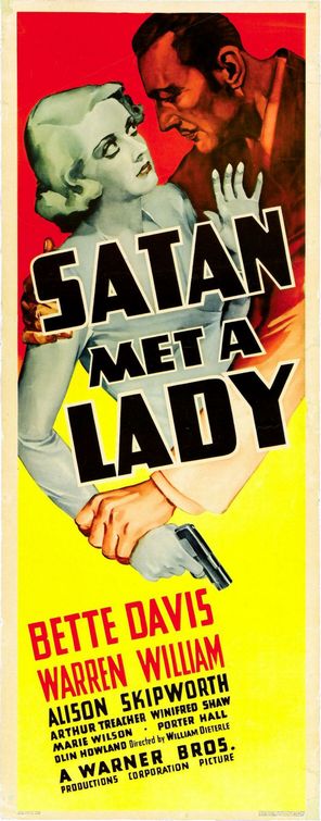 the movie poster: Satan Met a Lady (1936)