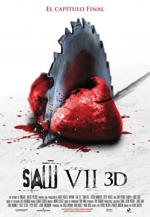 1000 piece jigsaw puzzle for the movie poster: Saw 3D (2010) ver10