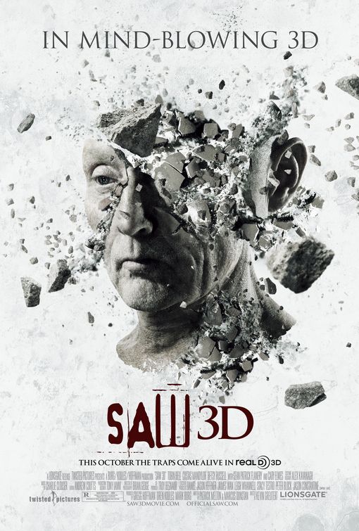 1000 piece jigsaw puzzle for the movie poster: Saw 3D (2010) ver2