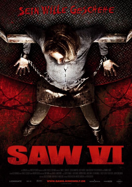 1000 piece jigsaw puzzle for the movie poster: Saw VI (2009) ver8