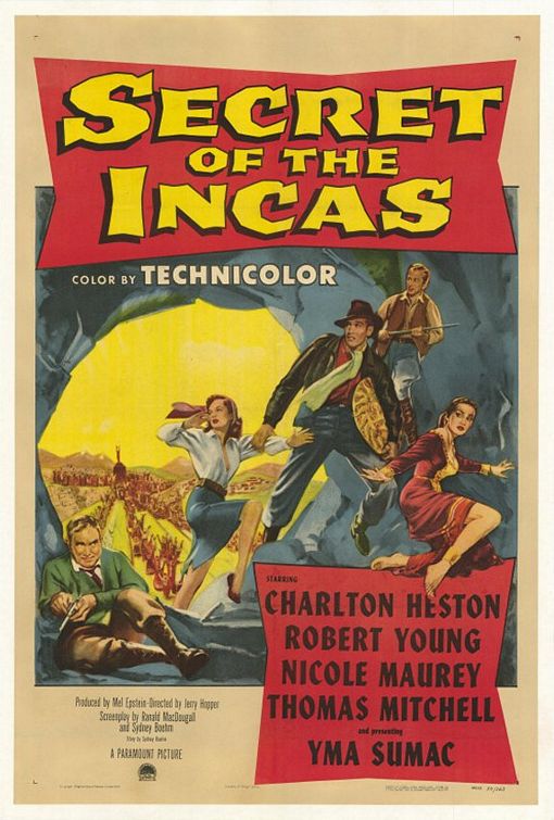 the movie poster: Secret of the Incas (1954)