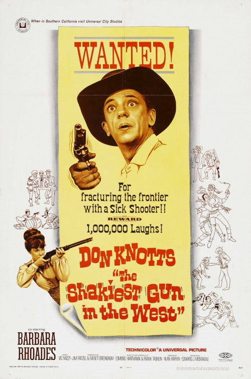 the movie poster: The Shakiest Gun in the West (1968)