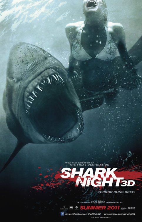 1000 piece jigsaw puzzle for the movie poster: Shark Night 3D (2011)