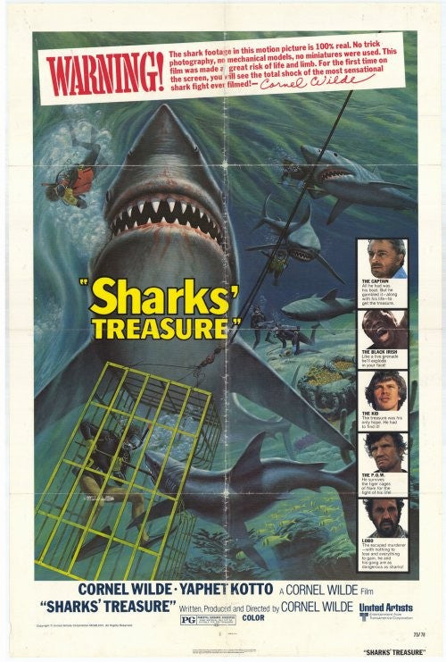 1000 piece jigsaw puzzle for the movie poster: Sharks' Treasure (1975)