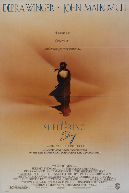 the movie poster: The Sheltering Sky (1990)