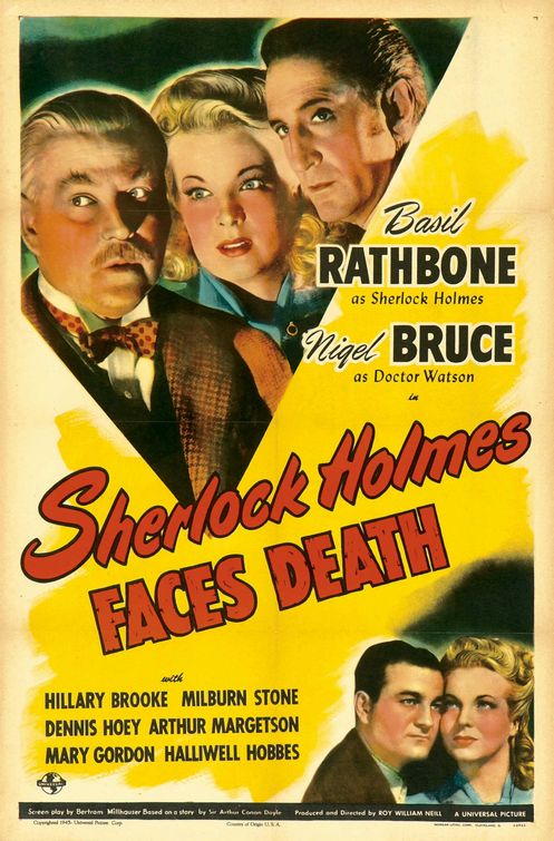 the movie poster: Sherlock Holmes Faces Death (1943)