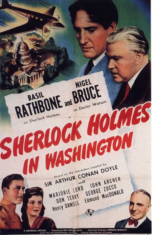 the movie poster: Sherlock Holmes in Washington (1943)