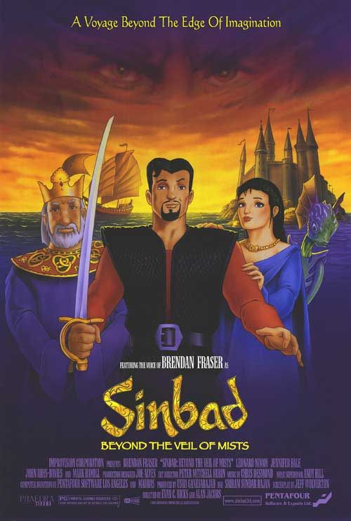 the movie poster: Sinbad: Beyond the Veil of Mists (2000)