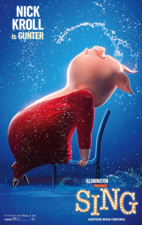 1000 piece jigsaw puzzle for the movie poster: Sing (2016) ver2