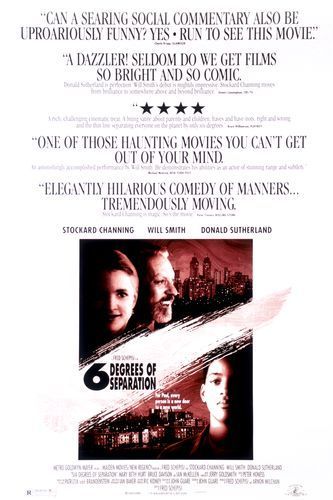 the movie poster: 6 Degrees of Separation (1993) ver2