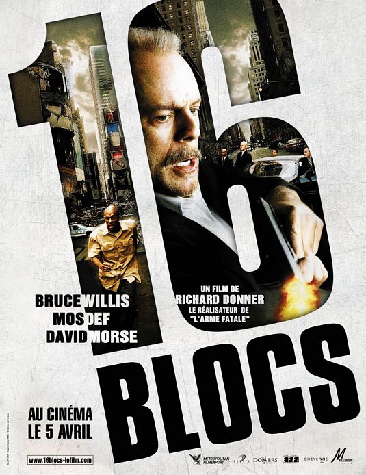 the movie poster: 16 Blocks (2006) ver3