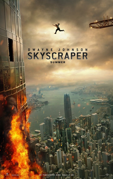 1000 piece jigsaw puzzle for the movie poster: Skyscraper (2018)