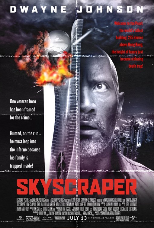 1000 piece jigsaw puzzle for the movie poster: Skyscraper (2018) ver5