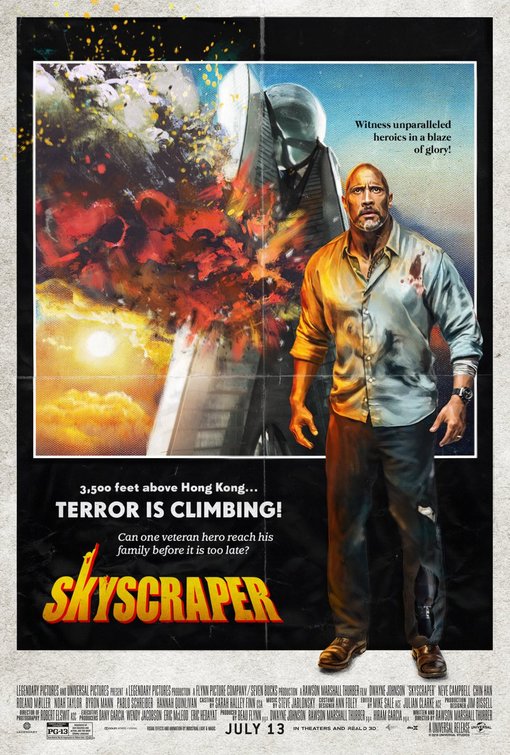 1000 piece jigsaw puzzle for the movie poster: Skyscraper (2018) ver6