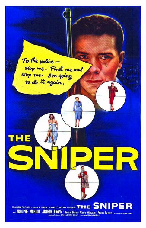 the movie poster: The Sniper (1952)