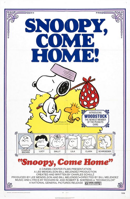 the movie poster: Snoopy Come Home (1972)