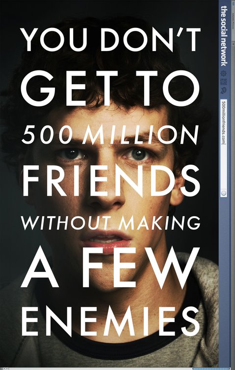 1000 piece jigsaw puzzle for the movie poster: The Social Network (2010)