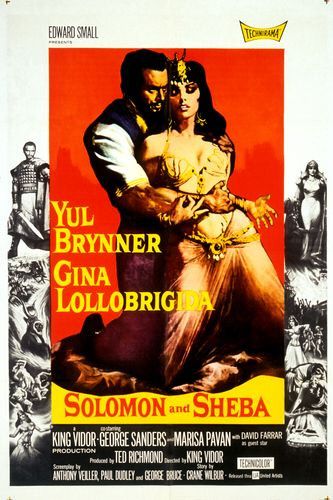 the movie poster: Solomon and Sheba (1959)