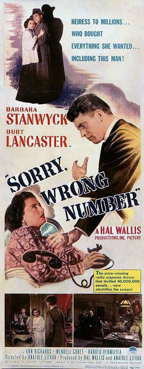 the movie poster: Sorry, Wrong Number (1948) ver3