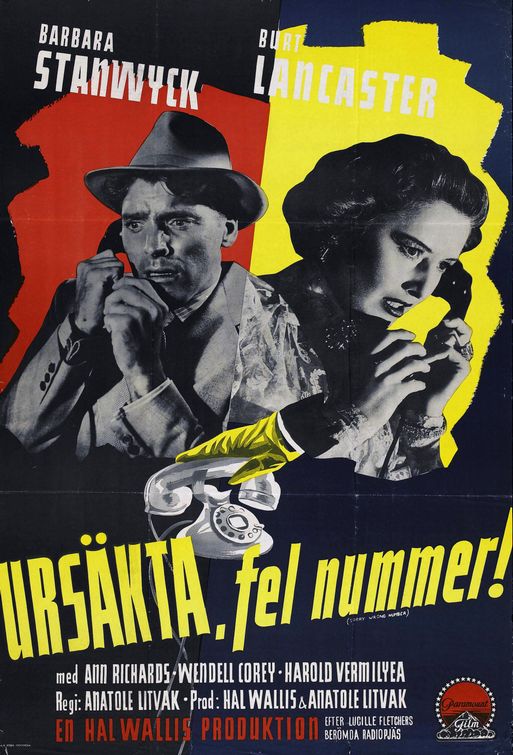 the movie poster: Sorry, Wrong Number (1948) ver5