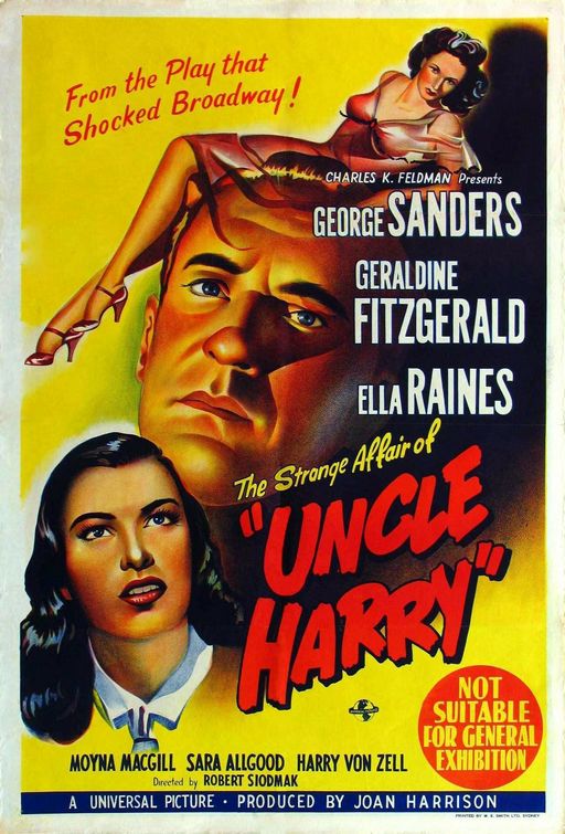 the movie poster: The Strange Affair of Uncle Harry (1945) ver2