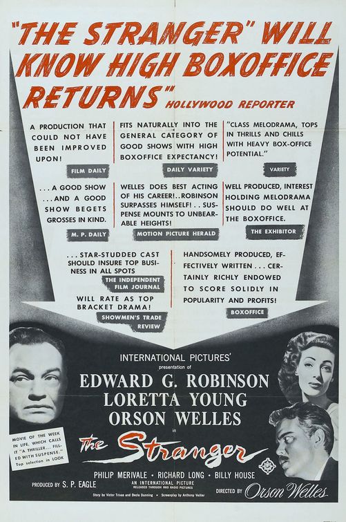 the movie poster: The Stranger (1946) ver2