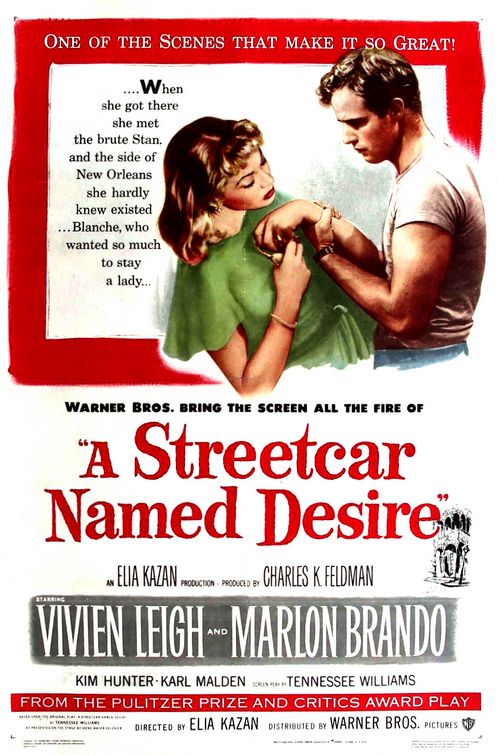 the movie poster: A Streetcar Named Desire (1951)