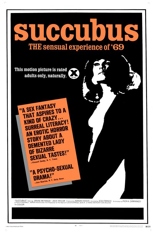 the movie poster: Succubus (1969)