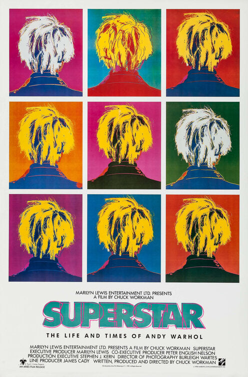 the movie poster: Superstar: The Life and Times of Andy Warhol (1990)