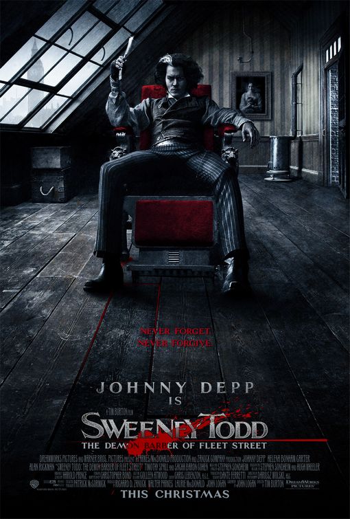 the movie poster: Sweeney Todd (2007)