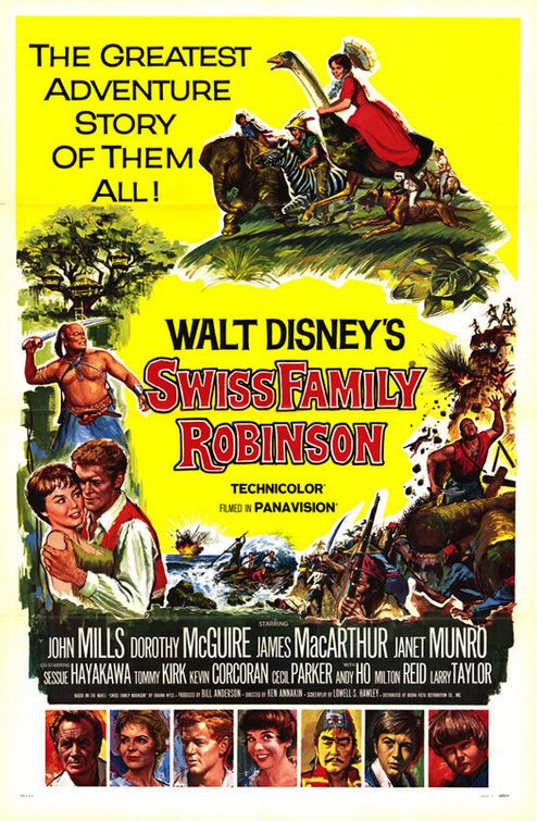 the movie poster: Swiss Family Robinson (1960)