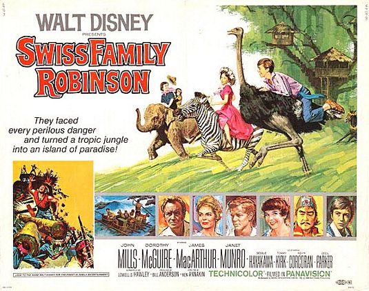 the movie poster: Swiss Family Robinson (1960) ver3