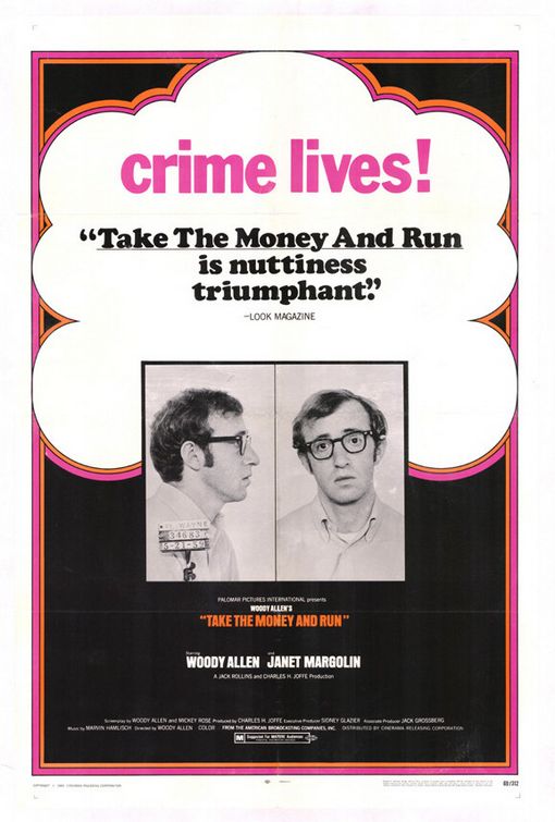 the movie poster: Take the Money and Run (1969)